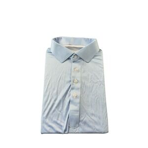 Collars & Co. Blue White Houndstooth Dress Collar Polo Size M NWOT